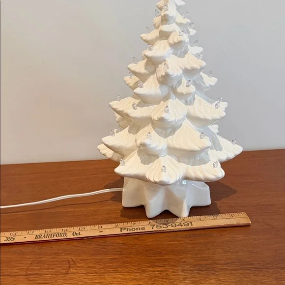 White Ceramic Light-Up Christmas Tree Holiday Decor - Picture 7 of 11